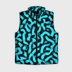 Женский жилет Бирюзовая абстракция, цвет: 3D-черный