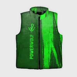 Женский жилет Powerwolf - green gradient по-вертикали, цвет: 3D-черный