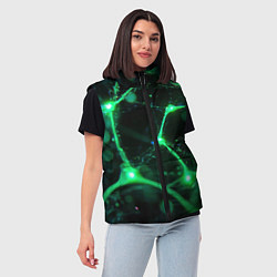 Женский жилет Зеленый нейроны, цвет: 3D-красный — фото 2