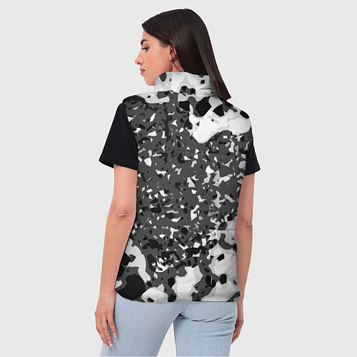 Женский жилет Чёрно-белая абстракция / 3D-Черный – фото 4