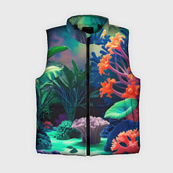 Женский жилет Морское дно с кораллами, цвет: 3D-черный