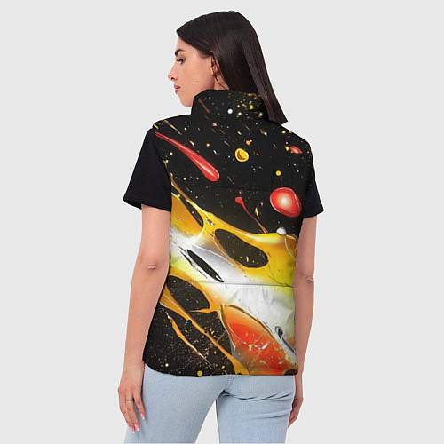 Женский жилет Текстура краска / 3D-Черный – фото 4