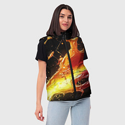 Женский жилет Динамичная краска текстура, цвет: 3D-черный — фото 2