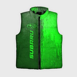 Женский жилет Subaru - green gradient по-вертикали, цвет: 3D-черный