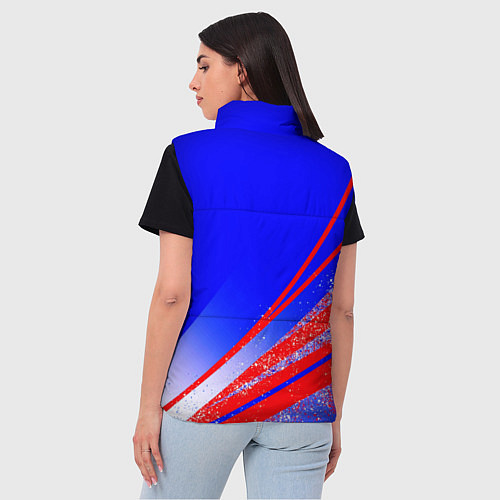 Женский жилет Герб России на фоне цветов флага государства / 3D-Красный – фото 4