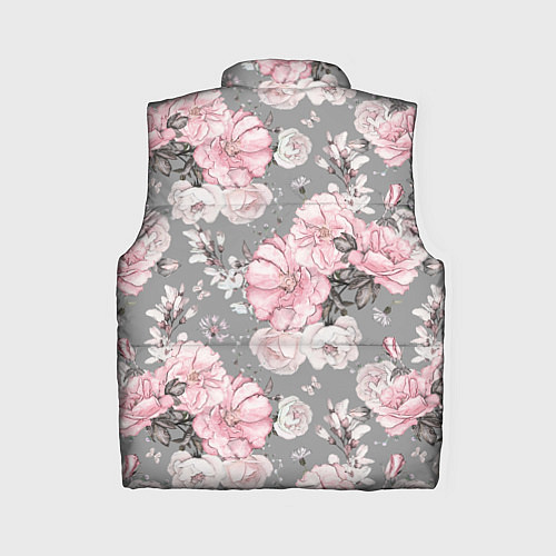 Женский жилет Розовые розы на сером / 3D-Светло-серый – фото 2