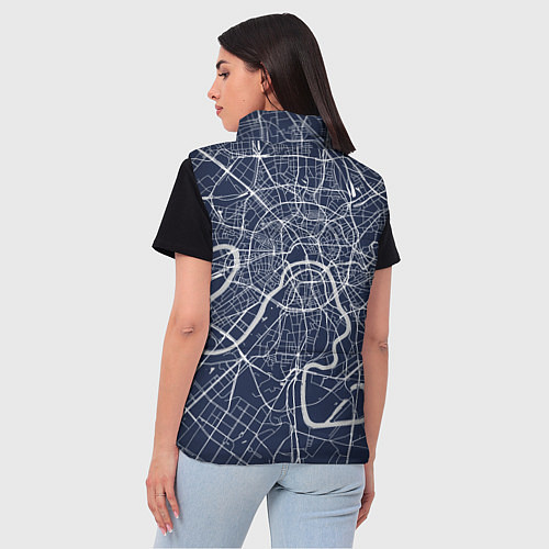 Женский жилет Карта Москвы - столица России / 3D-Черный – фото 4