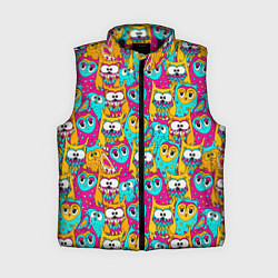 Женский жилет Разноцветные совы мультяшные