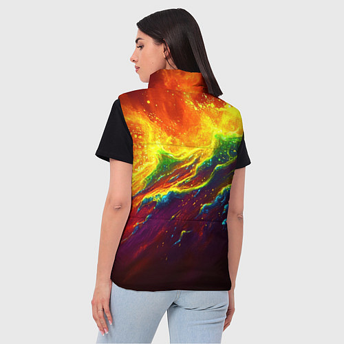 Женский жилет Абстрактные волны с огнем / 3D-Черный – фото 4