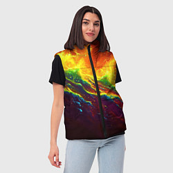 Женский жилет Абстрактные волны с огнем, цвет: 3D-черный — фото 2