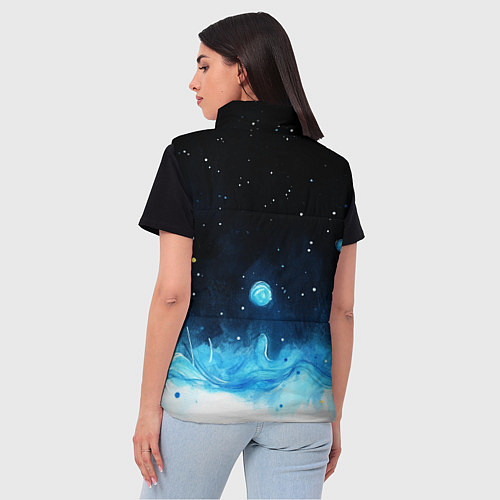 Женский жилет Синяя светящееся краска / 3D-Черный – фото 4