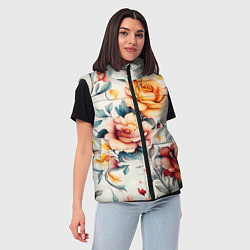 Женский жилет Паттерн с переплетением цветов, цвет: 3D-светло-серый — фото 2