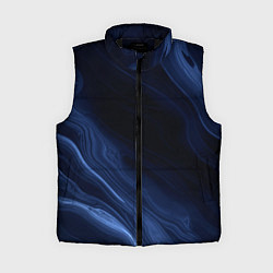 Женский жилет Тёмный синий абстракция дымчатый, цвет: 3D-черный
