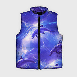 Женский жилет Дельфины в волшебном море паттерн