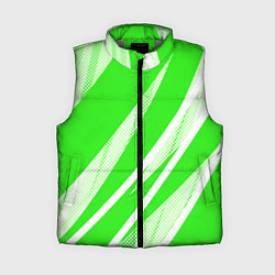 Женский жилет Яблочный зелёный абстракция с полосами