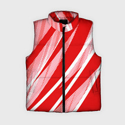 Женский жилет Красно-белый абстракция с полосами