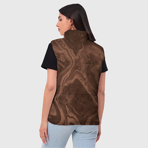 Женский жилет Коричневый абстракция в точку / 3D-Черный – фото 4