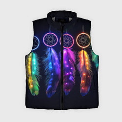 Женский жилет Ловцы снов - свечение перьев, цвет: 3D-светло-серый