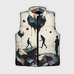 Женский жилет Сюрреалистичные люди и камни, цвет: 3D-светло-серый