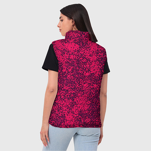 Женский жилет Насыщенный розовый текстура / 3D-Черный – фото 4