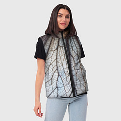 Женский жилет Прожилки растения, цвет: 3D-светло-серый — фото 2