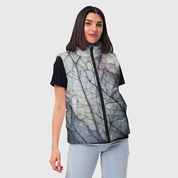 Женский жилет Прожилки листьев, цвет: 3D-черный — фото 2