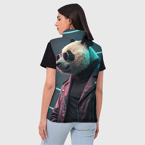 Женский жилет Cyberpunk panda / 3D-Черный – фото 4