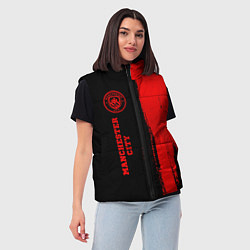 Женский жилет Manchester City - red gradient по-вертикали, цвет: 3D-черный — фото 2