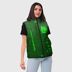Женский жилет League of Legends - green gradient вертикально, цвет: 3D-черный — фото 2