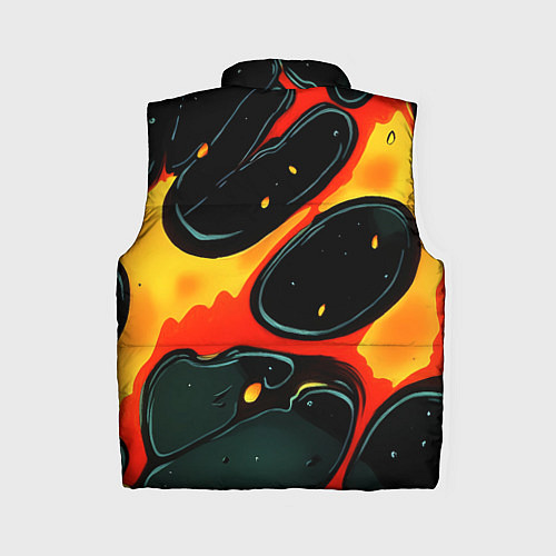 Женский жилет Оранжевые разломы текстура / 3D-Светло-серый – фото 2