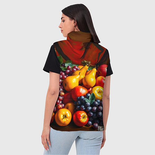 Женский жилет Фруктовый натюрморт / 3D-Черный – фото 4