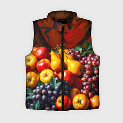 Женский жилет Фруктовый натюрморт, цвет: 3D-черный