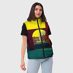 Женский жилет Арт с поездом, цвет: 3D-черный — фото 2