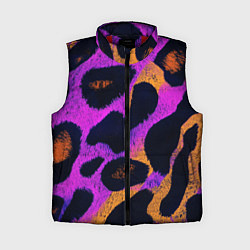 Женский жилет Неоновый леопардовый узор, цвет: 3D-красный