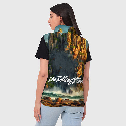 Женский жилет Rolling Stones - sea rocks / 3D-Черный – фото 4