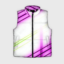 Женский жилет Green white pink line, цвет: 3D-черный