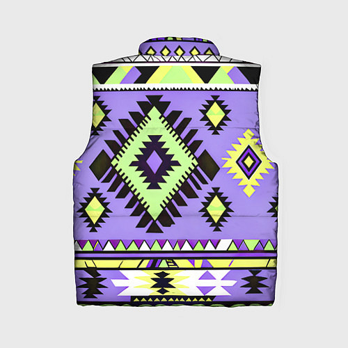 Женский жилет Геометрический сиренево желтый орнамент ацтеков / 3D-Светло-серый – фото 2