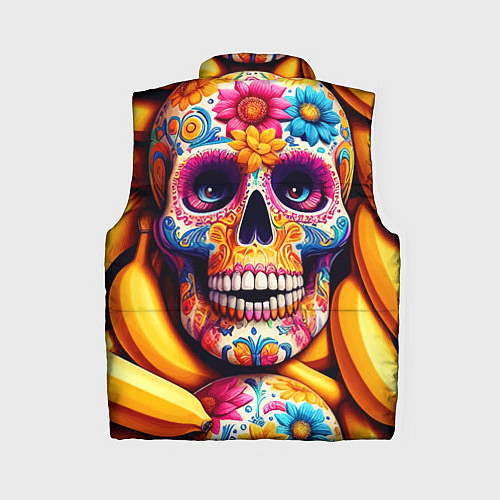 Женский жилет Цветочный череп среди бананов - нейроарт / 3D-Светло-серый – фото 2