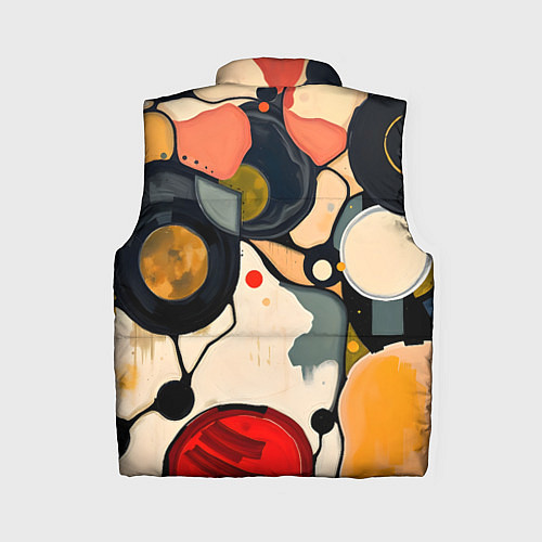 Женский жилет Абстракция с кругами и краской / 3D-Светло-серый – фото 2