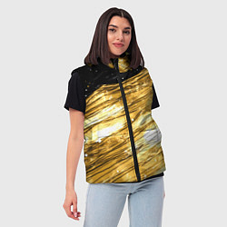 Женский жилет Золотой текстурный фон, цвет: 3D-черный — фото 2