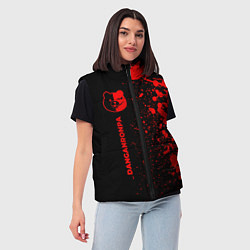 Женский жилет Danganronpa - red gradient по-вертикали, цвет: 3D-черный — фото 2