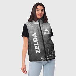 Женский жилет Zelda - grey gradient вертикально, цвет: 3D-черный — фото 2