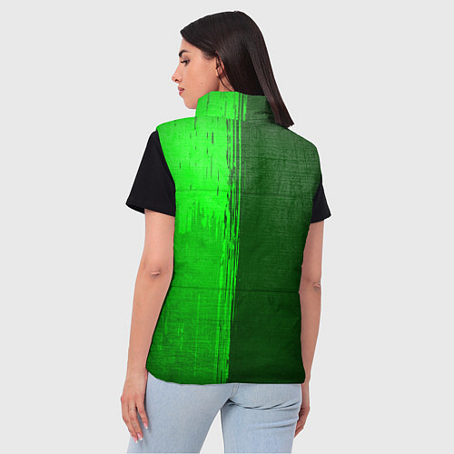 Женский жилет Infiniti - green gradient по-вертикали / 3D-Черный – фото 4