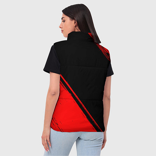 Женский жилет Evangelion - red gradient вертикально / 3D-Черный – фото 4