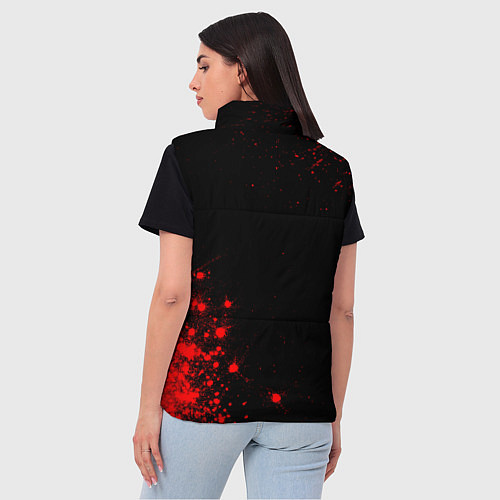 Женский жилет Bon Jovi - red gradient вертикально / 3D-Черный – фото 4