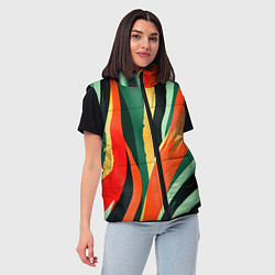 Женский жилет Тропическая жаркая абстракция, цвет: 3D-светло-серый — фото 2