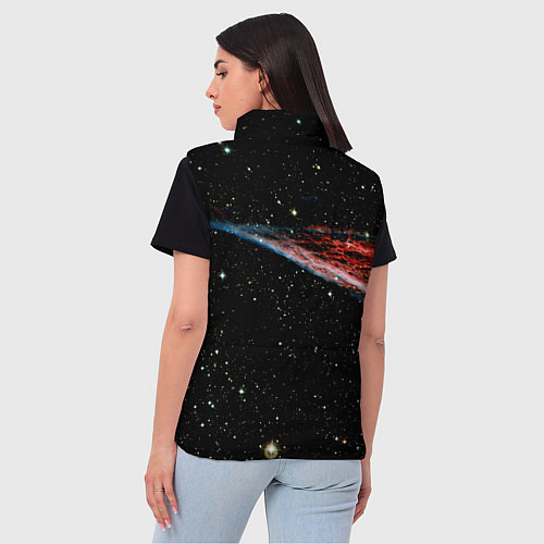 Женский жилет The dalmatian brave cosmonaut - ai art / 3D-Черный – фото 4