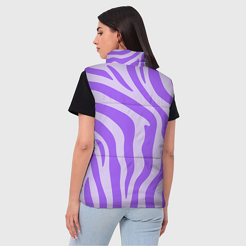 Женский жилет Лавандовый тигровый паттерн / 3D-Светло-серый – фото 4