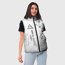 Женский жилет Thirty Seconds to Mars - white gradient по-вертика, цвет: 3D-черный — фото 2