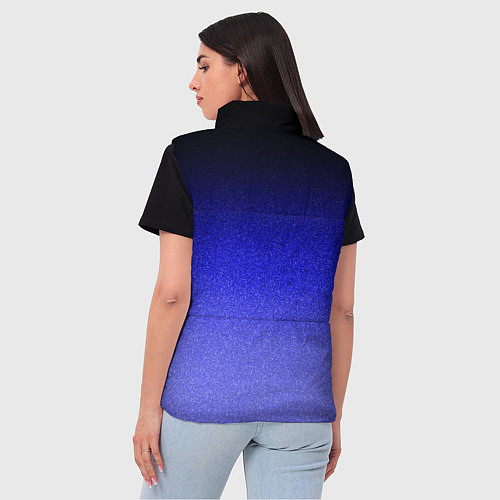 Женский жилет Градиент индиго из чёрно в синий текстура крошка / 3D-Черный – фото 4